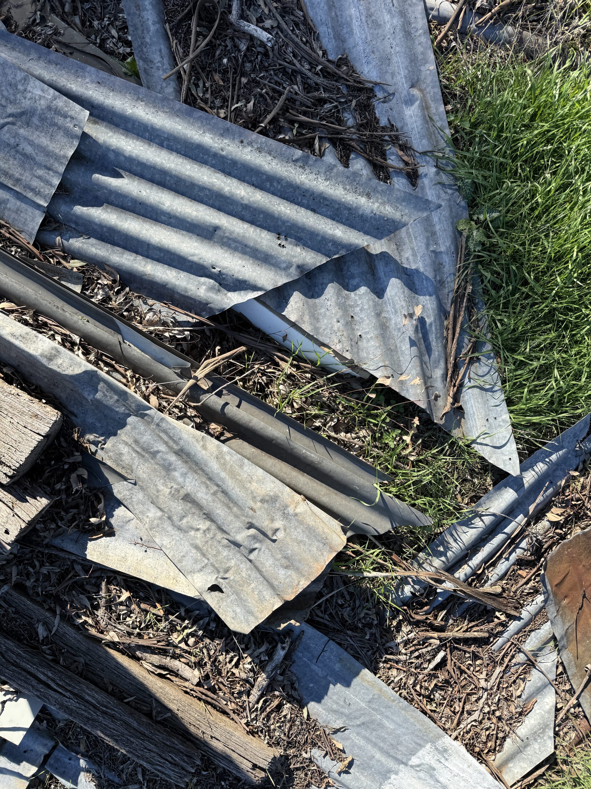 Pile of scrap metal on farm